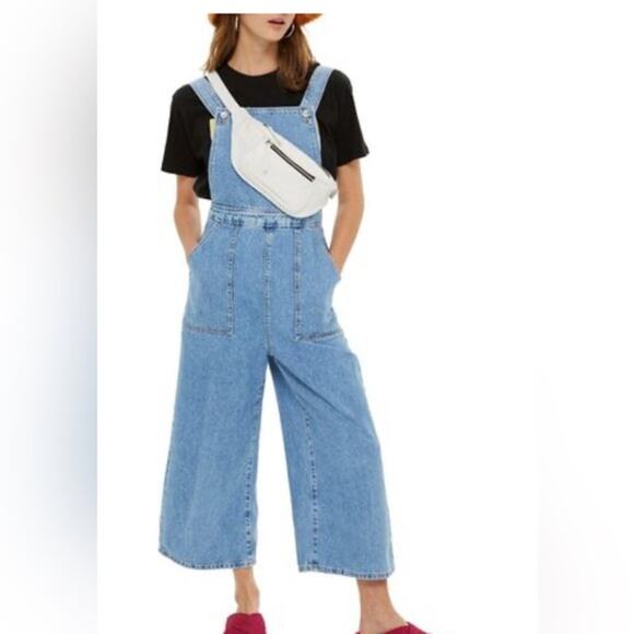 Topshop Pants - Topshop | Wide Leg-Cropped-Overalls | Size 4
